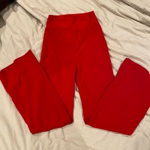 Red bell bottom pants